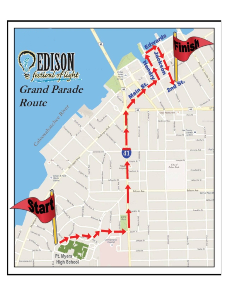 Grand Parade Map Edison Festival of Light