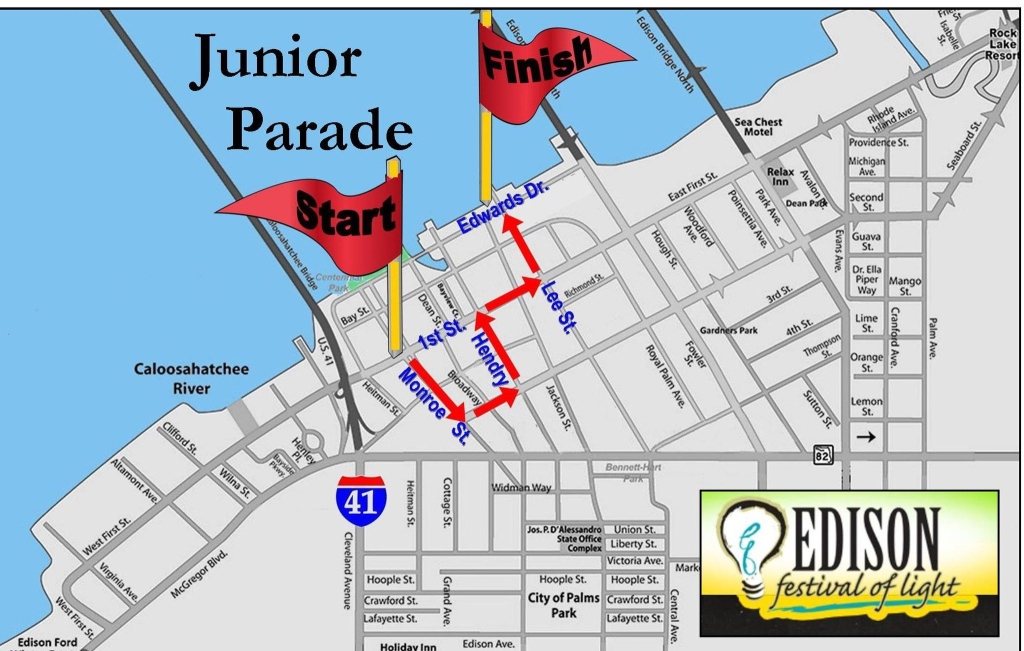 Junior Parade Map Edison Festival of Light